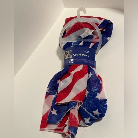 Red, White and Blue Scarf Vest - Picture 1 of 4